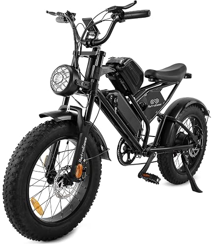 Amazon | 電動アシスト自転車 レトロ調 20インチ 極太タイヤ シマノ7段