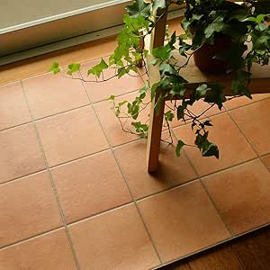 Amazon Co Jp キッチンマット 240cm 60cm 拭ける フロアマット クッションフロアマット テラコッタ 濃色 ホーム キッチン