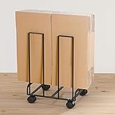 FUNHOO 【段ボールを定位置まとめる】 ダンボールストッカー 黒 | キャスター付き コンパクト シンプル おしゃれ スタンド 隙間収納 ラック 整理整頓 便利グッズ キッチン 玄関