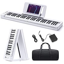 Amazon | Donner 電子ピアノ キーボード 61鍵盤 折り畳み バッテリ内蔵 