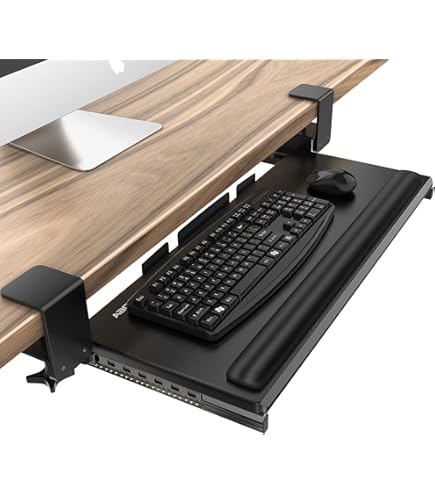 Amazon | BONTEC(ボンテック) デスク下キーボードトレイ 引き出し式