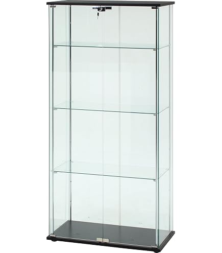 Amazon.co.jp: 塩川光明堂 ガラスケース ブラウン 36×26.5×64.5cm
