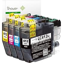 Amazon.co.jp: LC412-4PK LC412-4色セット 互換インク ブラザー
