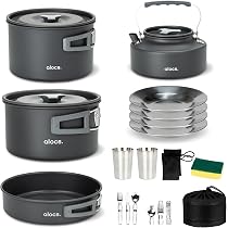 Amazon | Alocs 20pcs キャンプ用調理器具セット 軽量キャンプ鍋
