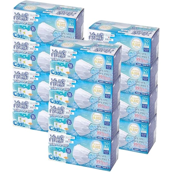 Amazon.co.jp: ヒロコーポレーション 冷感不織布マスク 50枚入り