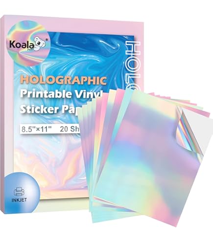 Koala Clear Self-Adhesive Laminting Sheet Holographic Vinyl Sticker Paper A4 5PK - View #10