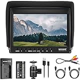 NEEWER Upgraded F100 7 Inch Camera Field Monitor HD Video Assist Slim IPS 1280x800 HDMI Input 1080p with 2600mAh Battery & US