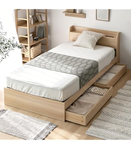 Amazon.co.jp: Tansu no Gen 73400030 (84921) Single Bed, Storage