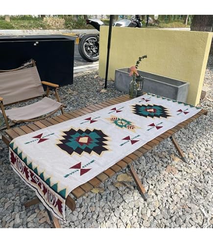 Amazon.co.jp: ネイティブ柄 オルテガ柄 テーブルランナー キャンプ