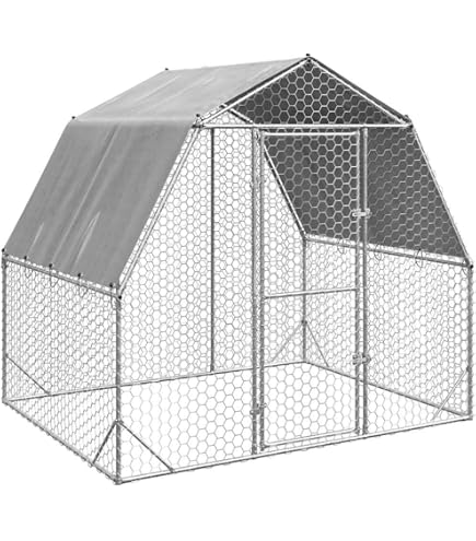 Amazon.co.jp: vidaXL 鶏小屋 2x1x1.5 m 亜鉛メッキ鋼製 : ペット用品