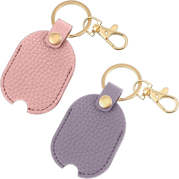 Gjinxi 2PCS Leather Car Key Sleeve, Vintage Broken Loop Replacement PU Keychain Protector, Stylish Auto Key Holder Covers For Women Men