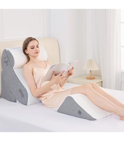 RLXROM Versatile Bed Pillow With Prone Position For Reading - Medium Size, Includes Washable Cover - View #10