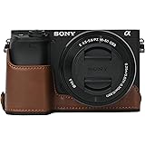 Koowl 対応 Sony ソニー A6000 A6300 A6400 α6000 α6300 α6400 ソニーアルファ6400 6300 6000 カメラバッグ カメラケース 、Koowl手作りトップクラスのPUレザーカメラハーフケース カメラ 