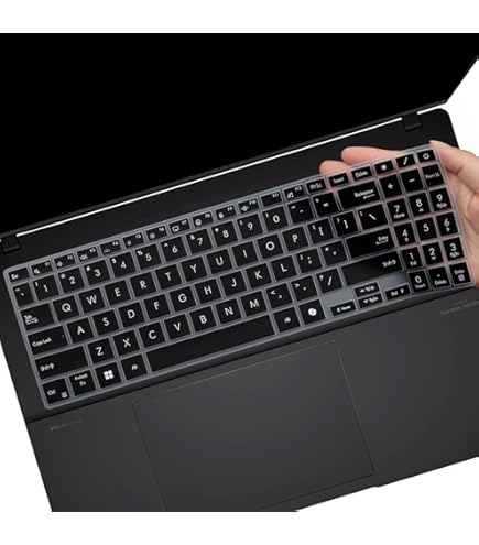 Silicone Keyboard Cover For ASUS VivoBook S512, S530, F512, X512, S712 & F515 Models - Black Skin Protection