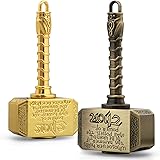 ハンドスピナー ベアリング Thor Hammer Fidget Spinners ステンレススチール ギアスピナー キューブ 指先 回転コマ 2 Pack ストレス解消 EDC ADHD 暇つぶし 脳トレ 子供大人用のおもちゃ (Gold and 