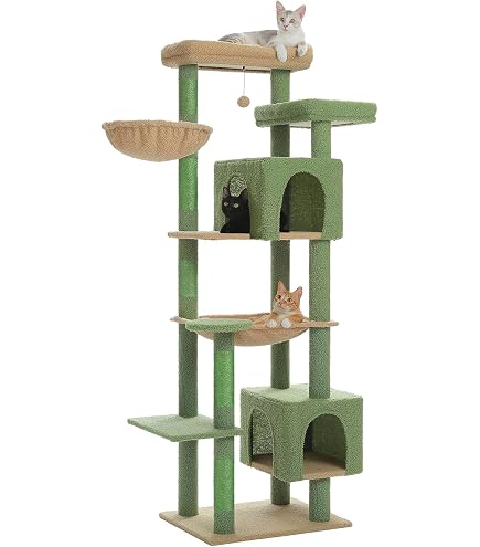 Amazon | PETEPELA キャットタワー 大型猫用 多頭飼い スリム 猫タワー