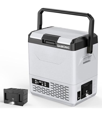 新品/未使用　SAMONIC ポータブル冷蔵庫 55L バッテリー付　車載冷蔵庫 SAMONIC 車載冷蔵庫 冷凍庫モバイルバッテリー付き 55L キャンプ