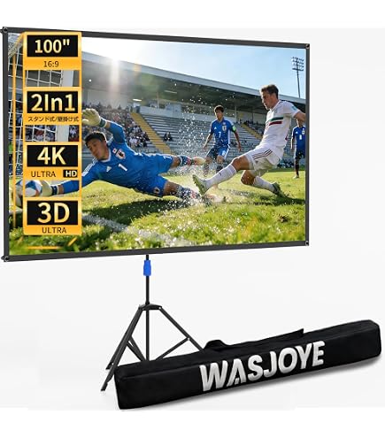 【未使用品】84インチ 三脚式プロジェクタースクリーン Amazon | ダイニチ電子 WSC-S84 [84インチ三脚付きスクリーン