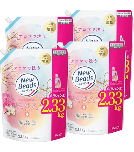 Amazon.co.jp: 花王 ニュービーズ ローズ&マグノリア 詰替 超特大1560g