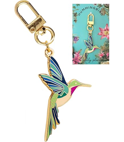 Hummingbird & Flower Keychain - Zinc Alloy, Rose Gold, 4.33 Inches, Cute Gift For Women - View #10