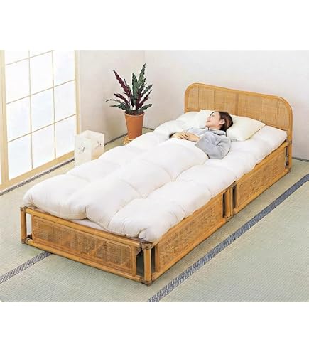 Amazon｜【今枝商店】籐 ラタン ベッド シングル AMZY918 3分割収納
