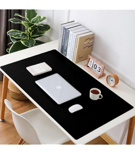 Amazon.co.jp: ノーブランド品 レザー調デスクマット (ブラック