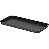 山崎実業 洗面所 卓上 小物入れ トレイ メタルトレー タワー L ブラック 約W22XD10XH1.5cm tower 4222