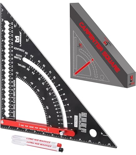 KATSU 24 Inch Combination Square Set - Aluminum Alloy Multi-Angle Ruler With Protractor & Spirit Level