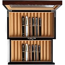 木製　万年筆ボックス ガラス天板付き[最終値下げ] Amazon.co.jp: ybaymy 万年筆ケース 23本 木製 ペンケース