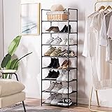 APICIZON シューズラック 8段 靴収納 16-20足 省スペース シューズラック オーガナイザー 鉄構造 不織布 廊下 クローゼット アパート用