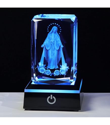 Amazon.co.jp: クリスタル 3D 聖母マリア 2.35インチ ボール像 宗教
