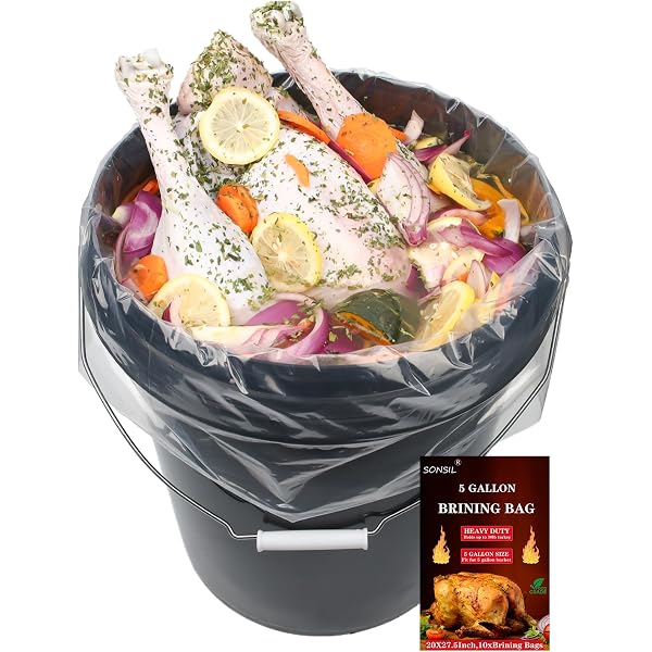 thumbnail image 2 of 10 Pack Liners 5 Gallon Bucket Liner Bags - Food Grade, BPA Free, 10 Pack, For Marinating, Brining, & Storage - Clear & Strong Food Storage Bucket Bags 2 of 9