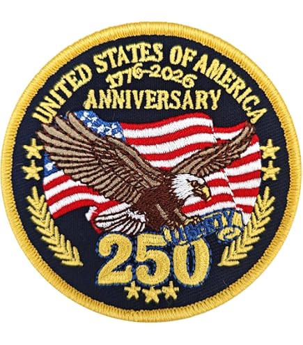 Amazon.co.jp: USA 250周年記念ワッペン | 1776-2026 限定版 3.75