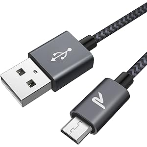 Rampow Micro USB ケーブル【2M/保証付き/黒】 2.4A急速充電ケーブル 高速データ転送 コントローラー対応 Android多機種スマホ対応 スマホ 充電ケーブル マイクロusbケーブル