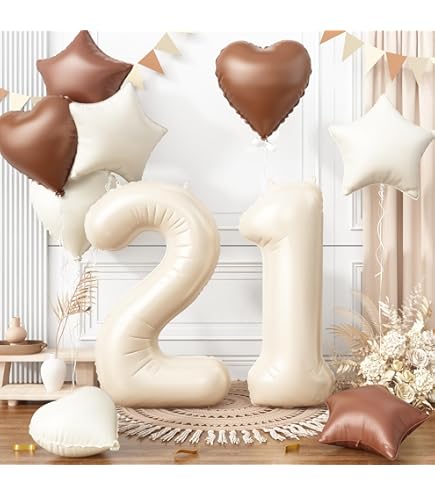 Amazon | 21歳 誕生日 バルーン 風船 飾り付け セット 数字バルーン 21