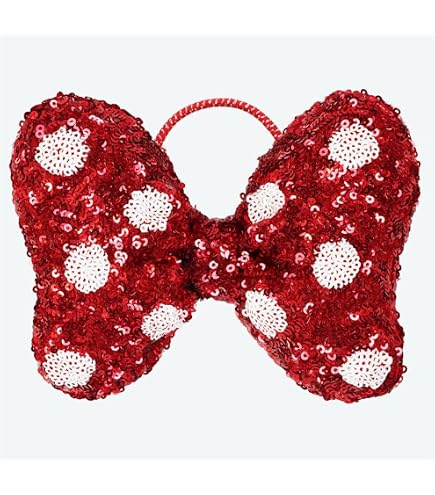 Amazon | ミニー リボン ヘアゴム スパンコール リゾート限定 ドット