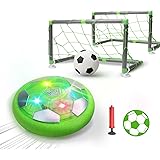 DEERC おもちゃ エアーサッカー サッカーボール 充電式 ホバーサッカー ゴール付き ボールセット LED付き 浮力 スポーツ 室内サッカー 親子ゲーム 子供 男の子 女の子 ギフト クリスマス プレゼント 小学生 中学生 KD002 緑
