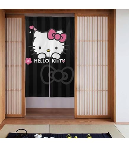 Amazon｜ハローキティ ヒョウ柄 のれん 洗える 暖簾 和風 目隠し
