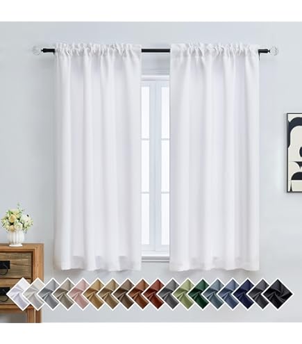 SmartSheer Thermoregulating Semi-Sheer Curtains – Energy-Saving Privacy Panels With UV Light Deflection, Heat & Cold Insulation (White, 108L X 59W