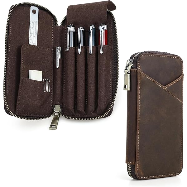 Amazon.co.jp: 96cocoon 本革ペンケース レザー クレイジーホース 大人