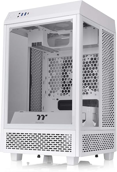 Thermaltake The Tower 100 Snow Edition ミニタワーPCケース 3面強化ガラスパネル搭載 CA-1R3-00S6WN-00 CS8081 - 1