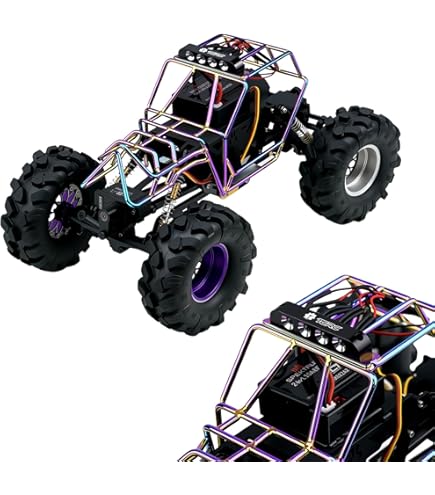 HosupRC Carbon Fiber Chassis & Roll Cage Kit For 1/24 Axial SCX24 RC Crawler - Upgrade Parts