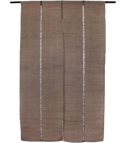 Amazon｜京都洛柿庵 のれんN-045a 無地麻のれん「柿渋」日本製 麻 100