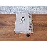 sheepsleep- 和モダンな猫刺繍ブックカバー 文庫判 読書ねこ 4052-ベージュ