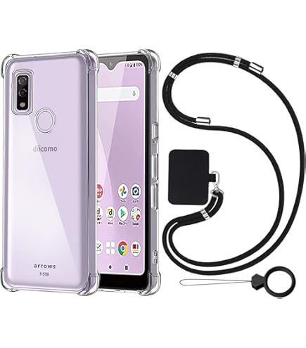 Amazon | 適用 Arrows We F-51B ケース クリア 【 ストラップ 三本付き