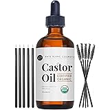 Kate Blanc Cosmetics Organic Castor Oil (4oz). 100% Pure, Cold Pressed, Hexane Free in a Glass Bottle. Stimulate Growth for E