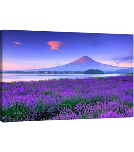 Amazon.co.jp: 山元櫻月 春の光 富士山 絵画 風景画 和風 リトグラフ