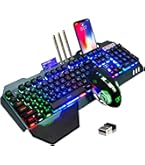 Amazon | ゲーミングキーボードマウスセット、リンボーLEDバックライト