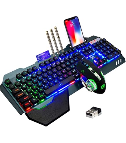 Amazon | ゲーミングキーボードマウスセット、リンボーLEDバックライト