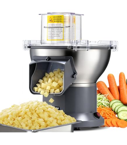 Amazon | 電動野菜カッター 電気野菜チョッパー ダイスカッター 果物